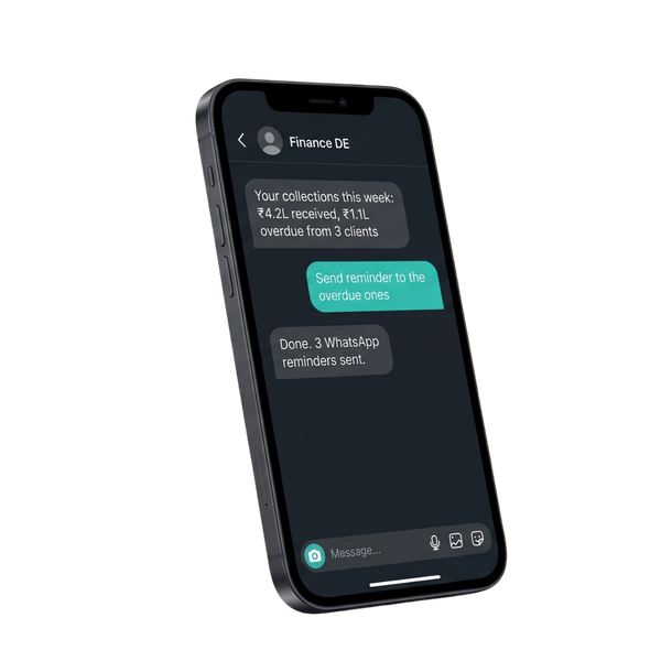 YesBOS AI chat interface on phone
